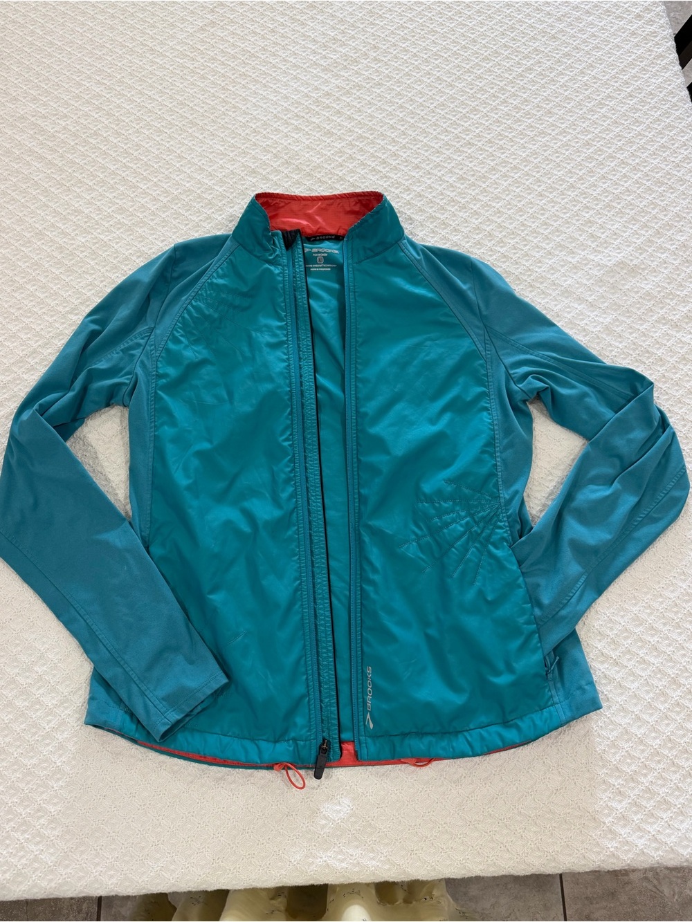 Brooks Teal Utility Jacket with Orange Interior Trim